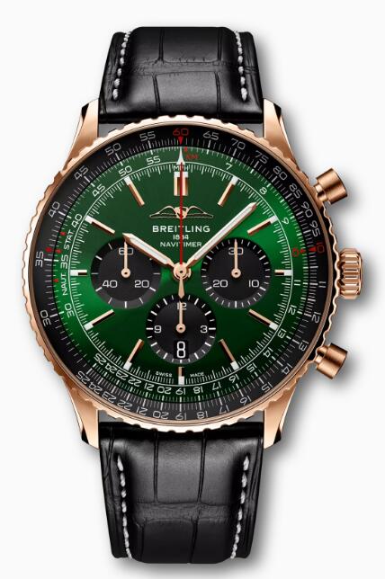 Replica Breitling Navitimer B01 Chronograph 46 Red Gold RB0137241L1P1 Men Watch